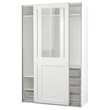 PAX / GRIMO Kleiderschrank mit Schiebetüren, weiß/Klarglas weiß, 150x66x236 cm