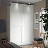 PAX / GRIMO Kleiderschrank, weiß/weiß, 150x66x236 cm