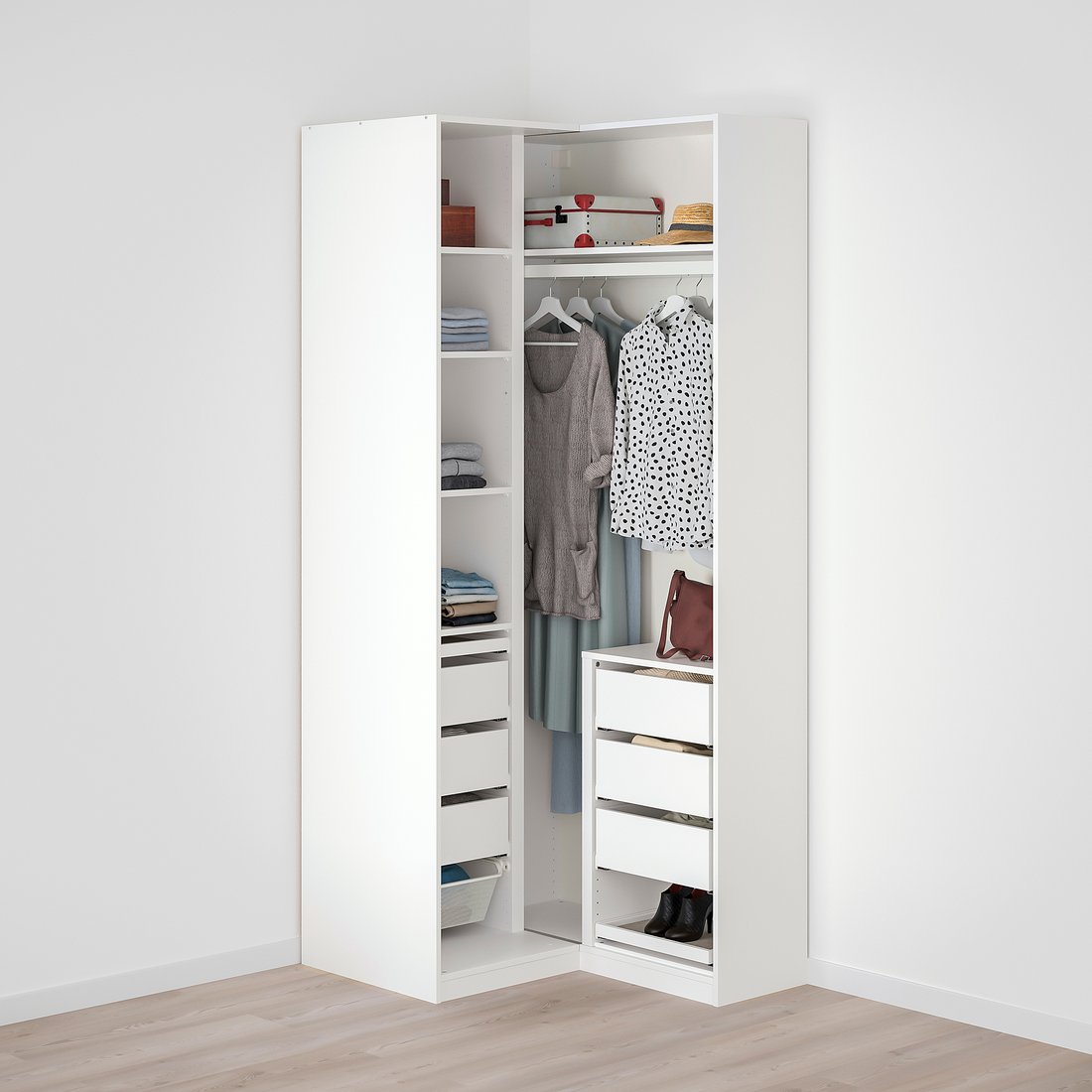 PAX / GRIMO Schrankkombination - weiß/Grimo grau - IKEA Schweiz