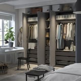PAX / GULLABERG Schrankkombination, dunkelgrau/grau, 250x60x236 cm