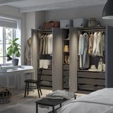 PAX / GULLABERG Schrankkombination, dunkelgrau/grau, 250x60x201 cm