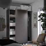 PAX / HASVIK Kleiderschrank, dunkelgrau/dunkelgrau, 150x66x201 cm