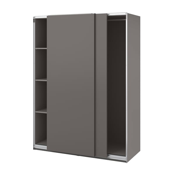 PAX / HASVIK Kleiderschrank, dunkelgrau/dunkelgrau, 150x66x201 cm