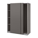 PAX / HASVIK Kleiderschrank, dunkelgrau/dunkelgrau, 150x66x201 cm