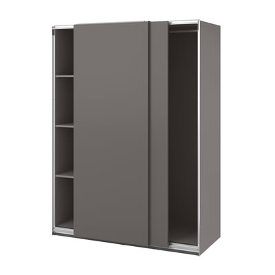 PAX / HASVIK Kleiderschrank, dunkelgrau/dunkelgrau, 150x66x201 cm