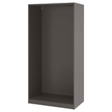 PAX Korpus Kleiderschrank, dunkelgrau, 100x58x201 cm