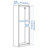 PAX Korpus Kleiderschrank, Eicheneff wlas, 75x58x201 cm