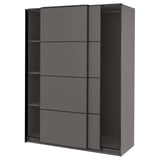 PAX / MEHAMN Kleiderschrank, dunkelgrau/doppelseitig dunkelgrau, 150x66x201 cm