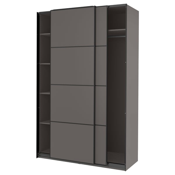 PAX / MEHAMN Kleiderschrank, dunkelgrau/doppelseitig dunkelgrau, 150x66x236 cm