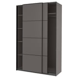 PAX / MEHAMN Kleiderschrank, dunkelgrau/doppelseitig dunkelgrau, 150x66x236 cm