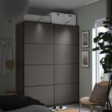 PAX / MEHAMN Kleiderschrank, dunkelgrau/doppelseitig dunkelgrau, 150x66x201 cm
