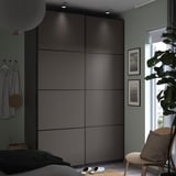 PAX / MEHAMN Kleiderschrank, dunkelgrau/doppelseitig dunkelgrau, 150x66x236 cm