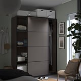 PAX / MEHAMN Kleiderschrank, dunkelgrau/doppelseitig dunkelgrau, 150x66x201 cm