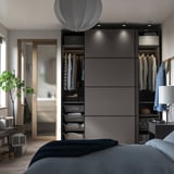 PAX / MEHAMN Kleiderschrank, dunkelgrau/doppelseitig dunkelgrau, 200x66x236 cm