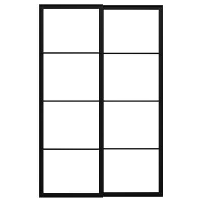 PAX Rahmen f Schiebetürpaar mit Schiene, schwarz, 150x236 cm