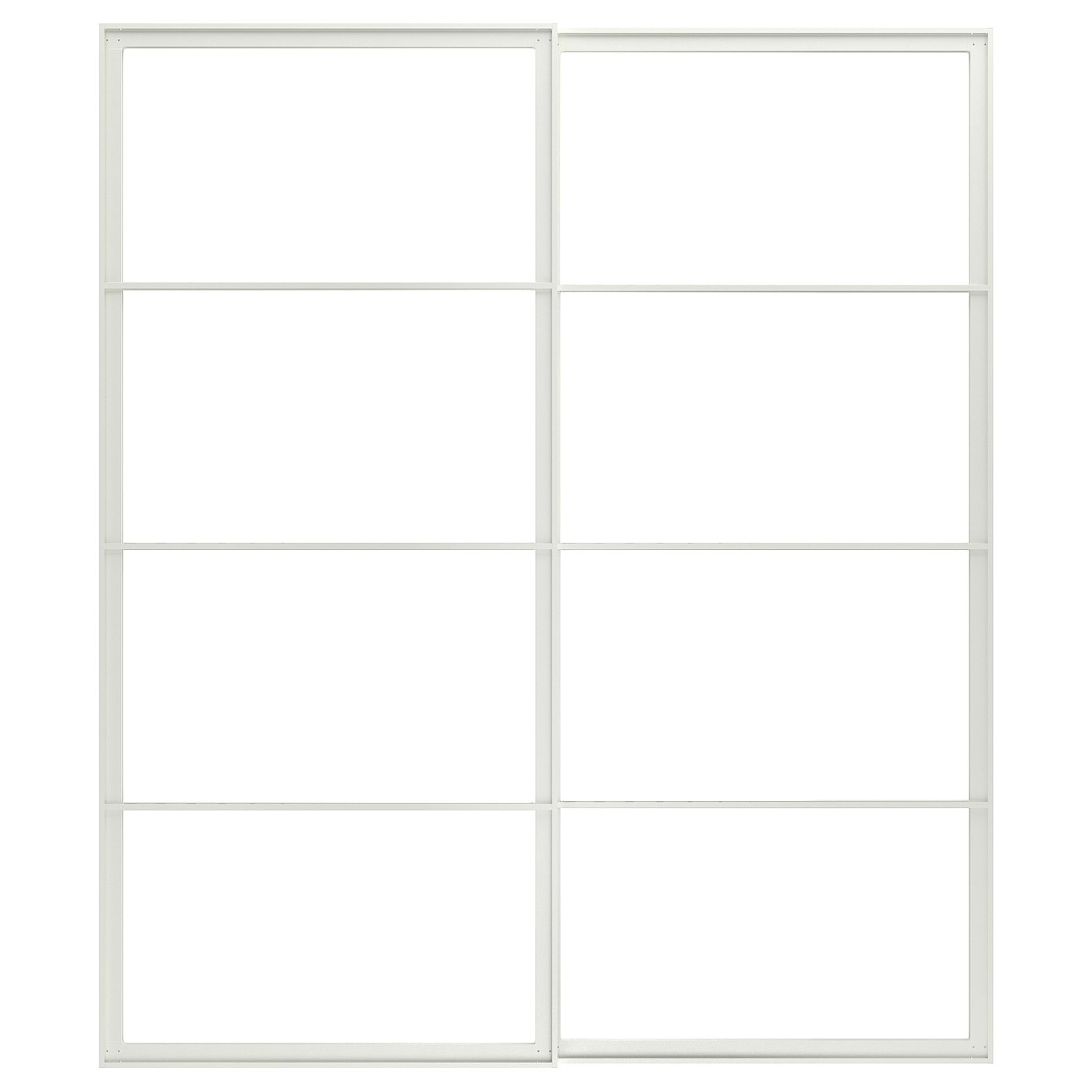 PAX Rahmen f Schiebetürpaar mit Schiene - weiß 200x236 cm