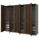 PAX / STORKLINTA Schrankkombination, dunkelgrau/dunkelbraun gebeizter Eicheneffekt, 300x60x236 cm