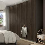 PAX / STORKLINTA Schrankkombination, dunkelgrau/dunkelbraun gebeizter Eicheneffekt, 300x60x236 cm