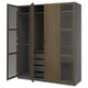 PAX / TONSTAD Schrankkombination, dunkelgrau braun/gebeiztes Eichenfurnier Glas, 200x60x236 cm
