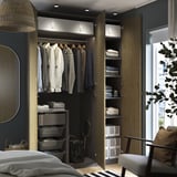 PAX / TONSTAD Schrankkombination, dunkelgrau/braun gebeiztes Eichenfurnier, 150x60x236 cm