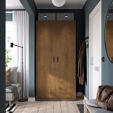 PAX / TONSTAD Schrankkombination, dunkelgrau/braun gebeiztes Eichenfurnier, 100x60x201 cm
