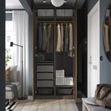 PAX / TONSTAD Schrankkombination, dunkelgrau/braun gebeiztes Eichenfurnier, 100x60x236 cm