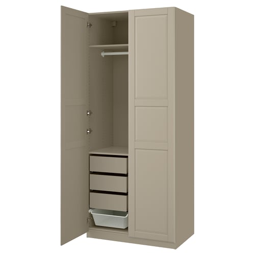 PAX / TYSSEDAL Schrankkombination, graubeige/graubeige, 100x60x236 cm