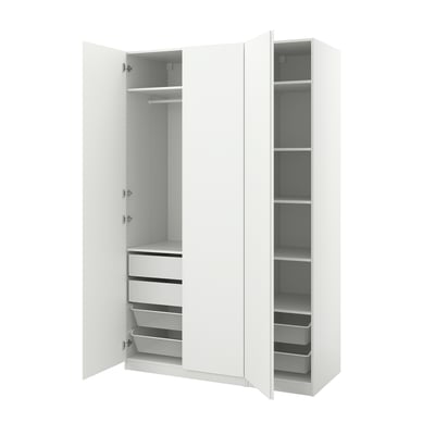 PAX / VIKANES Schrankkombination, weiß/weiß, 150x60x236 cm