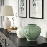 PELARBJÖRK Vase, graugrün, 20 cm