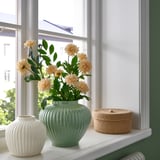 PELARBJÖRK Vase, graugrün, 20 cm