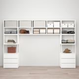 PLATSA Kleiderschrank m 7 Türen+6Schubl., weiß/Fonnes weiß, 300x42x201 cm