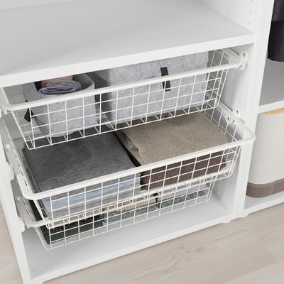 PLATSA Kleiderschrank m 9 Türen+3Schubl., weiß/Fonnes weiß, 360x42x241 cm
