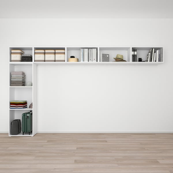 PLATSA Kleiderschrank mit 10 Türen, Fonnes weiß, 380x42x221 cm