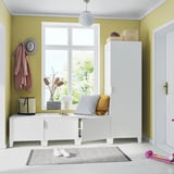 PLATSA Kleiderschrank mit 4 Türen, weiß/Fonnes weiß, 240x57x191 cm