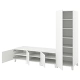 PLATSA Kleiderschrank mit 4 Türen, weiß/Fonnes weiß, 240x57x191 cm