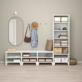 PLATSA Kleiderschrank mit 4 Türen, weiß/Fonnes weiß, 240x57x191 cm
