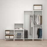 PLATSA Kleiderschrank mit 6 Türen, weiß/Fonnes weiß, 240x57x231 cm