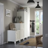 PLATSA Kleiderschrank mit 6 Türen, weiß/Sannidal weiß, 240x57x231 cm