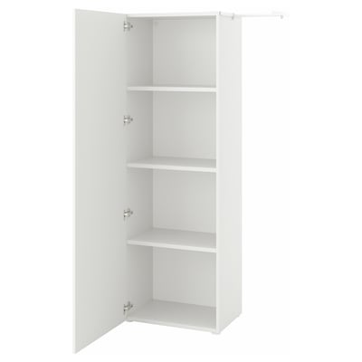 PLATSA Kleiderschrank mit Tür, weiß/Fonnes weiß, 90-107x42x181 cm