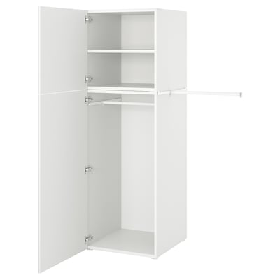 PLATSA Schrank mit 2 Türen, weiß/Fonnes weiß, 90-107x57x181 cm