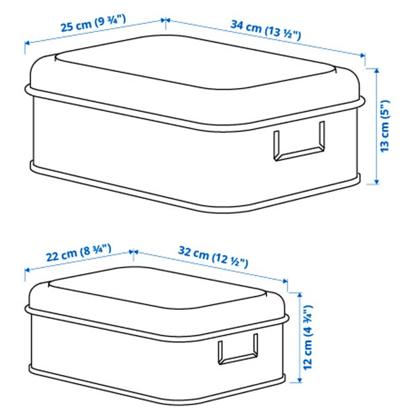 PLOGFÅRA Box mit Deckel 2er-Set, hellbeige