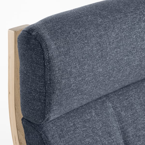 POÄNG Sessel, Eichenfurnier weiß lasiert/Gunnared blau