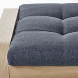 POÄNG Sessel und Hocker, Eichenfurnier weiß lasiert/Gunnared blau