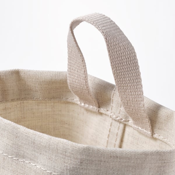 PURRPINGLA Korb, textil/beige, 10x10x15 cm