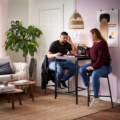 SANDSBERG Barhocker, schwarz/braun las., 63 cm