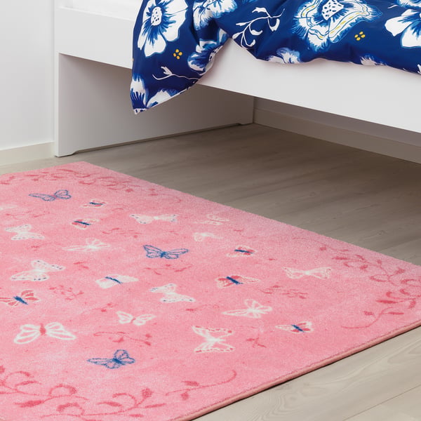 sanglarka teppich kurzflor schmetterling rosa 133x160 cm ikea schweiz