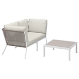 SEGERÖN 2er-Sitzgruppe/außen, weiß/beige/Frösön/Duvholmen beige