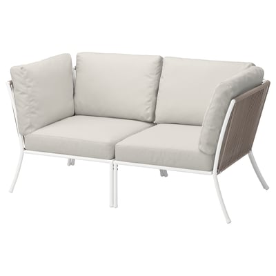 SEGERÖN 2er-Sofa/außen, weiß/beige/Frösön/Duvholmen beige