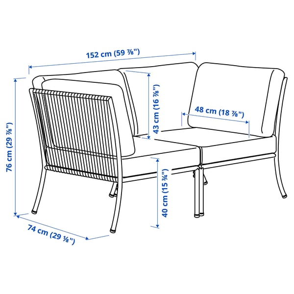 SEGERÖN 2er-Sofa/außen, weiß/beige/Frösön/Duvholmen beige
