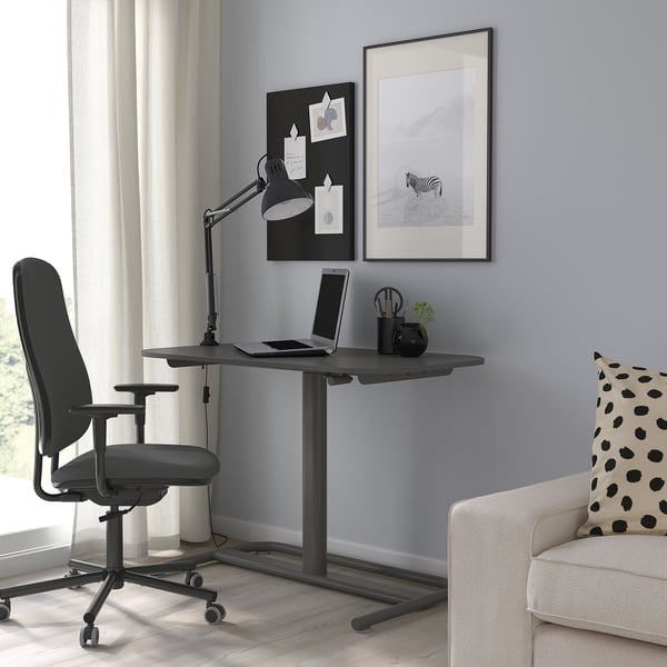 SEGRARE Schreibtisch sitz/steh, dunkelgrau, 110x60 cm